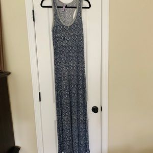 SOLD Blue & Gray Jersey Maxi Dress
